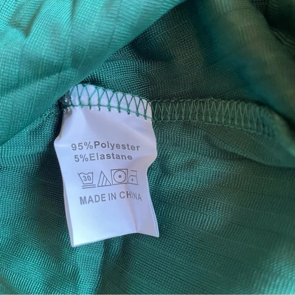 SISSYAKI Emerald Green Velvet Formal Maxi Dress V Neck Short Puff Sleeve XL - Picture 9 of 9